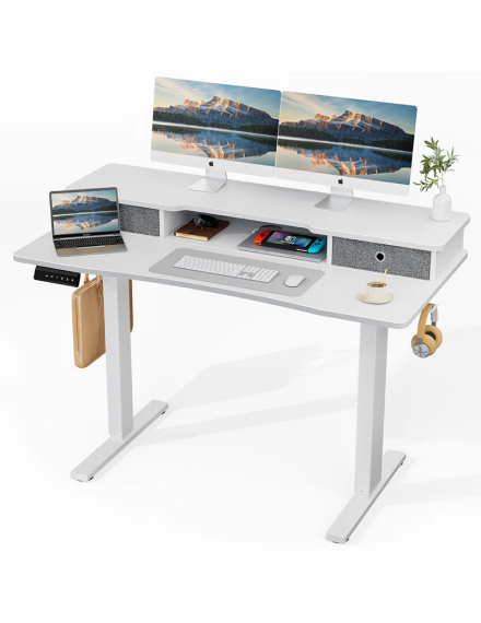 Cylan Height Adjustable Desk With Double-layer