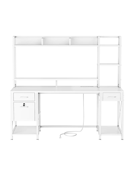 White Screven 59.1'' Computer Desk with Display Storage